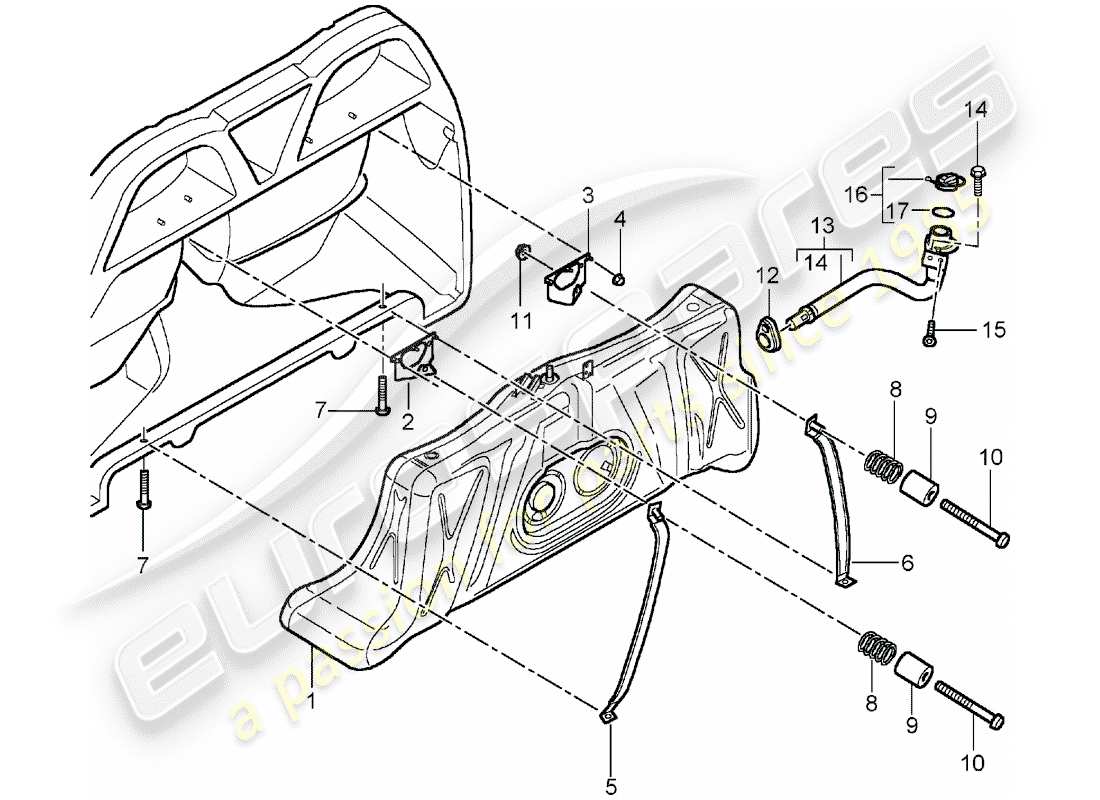 porsche 2004 (carrera gt) fuel tank - with: - accessories parts diagram