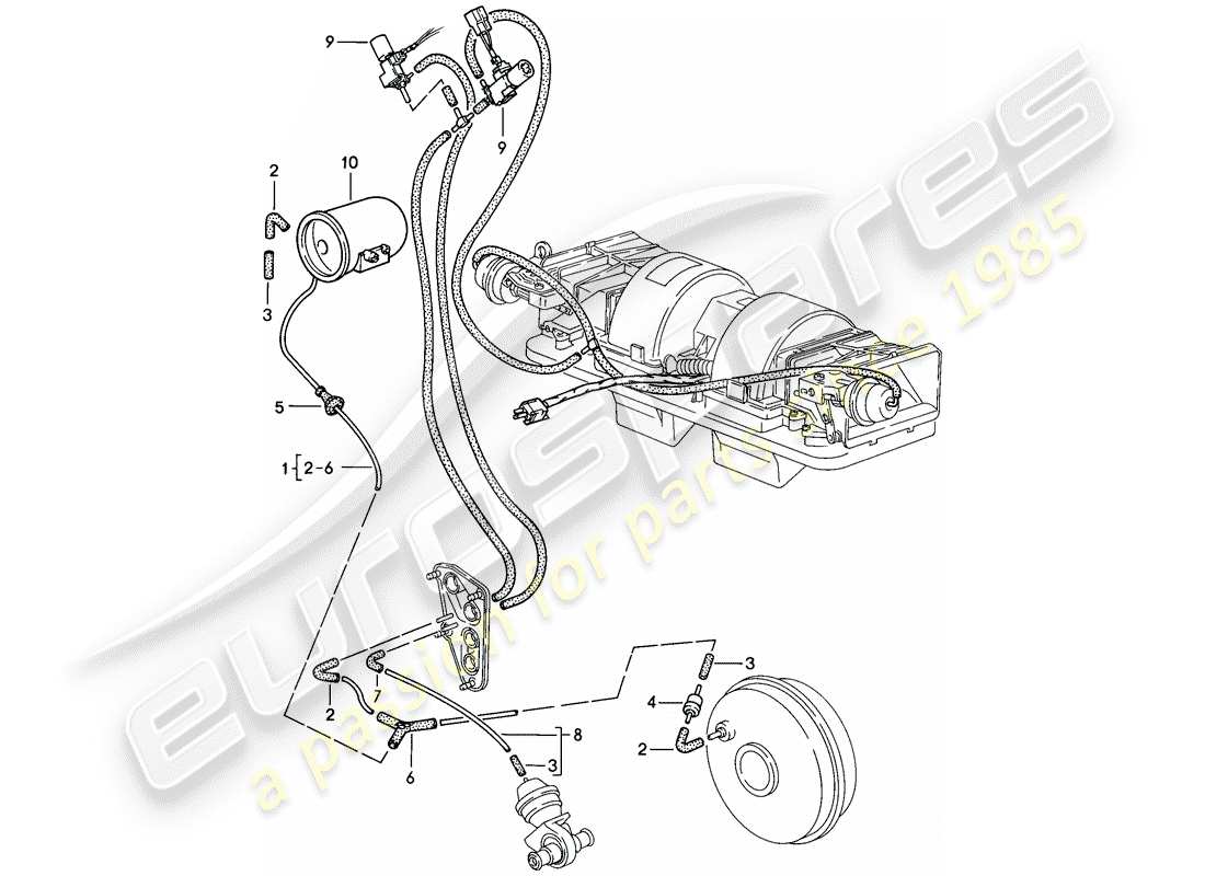 porsche 1987 (944) vacuum control parts diagram