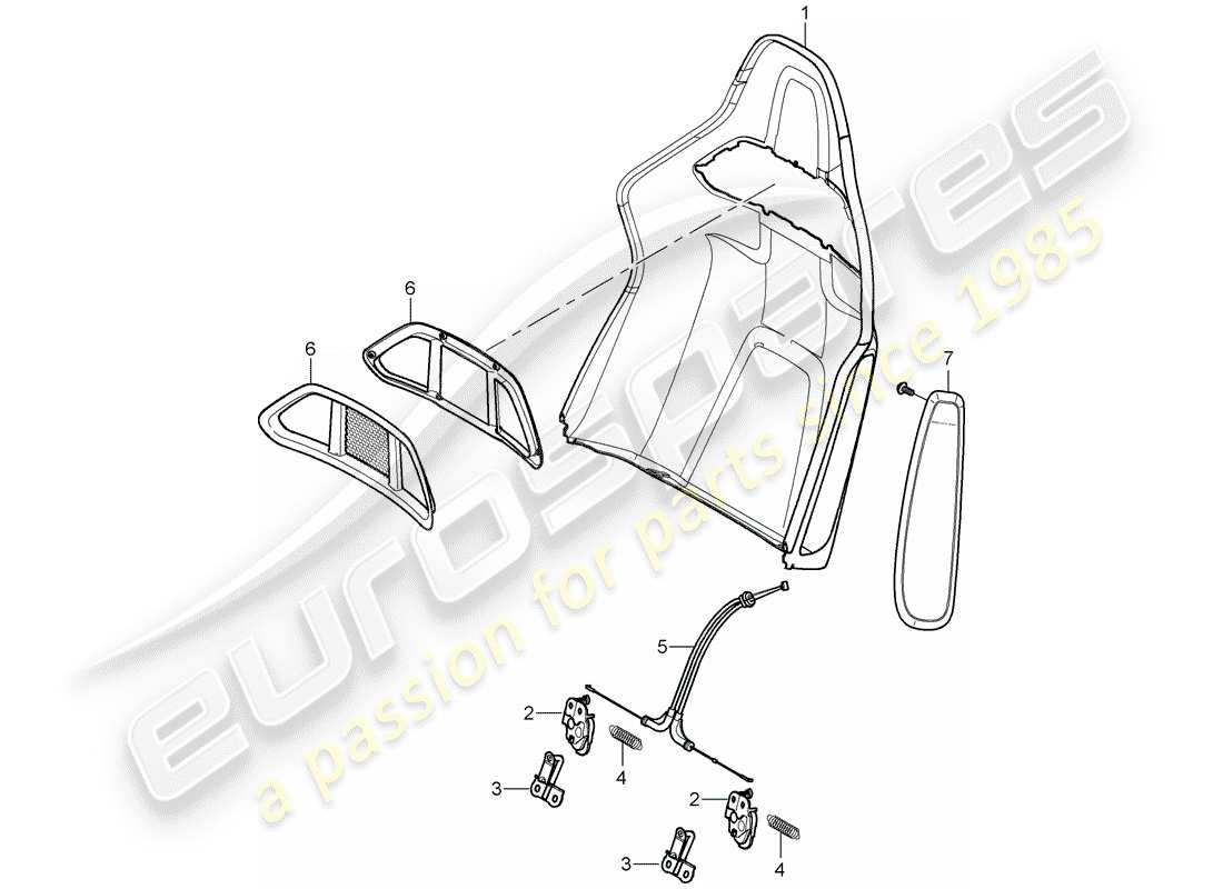 porsche 2008 (987 boxster) backrest shell folding bucket seat accessories d - mj 2008>> parts diagram