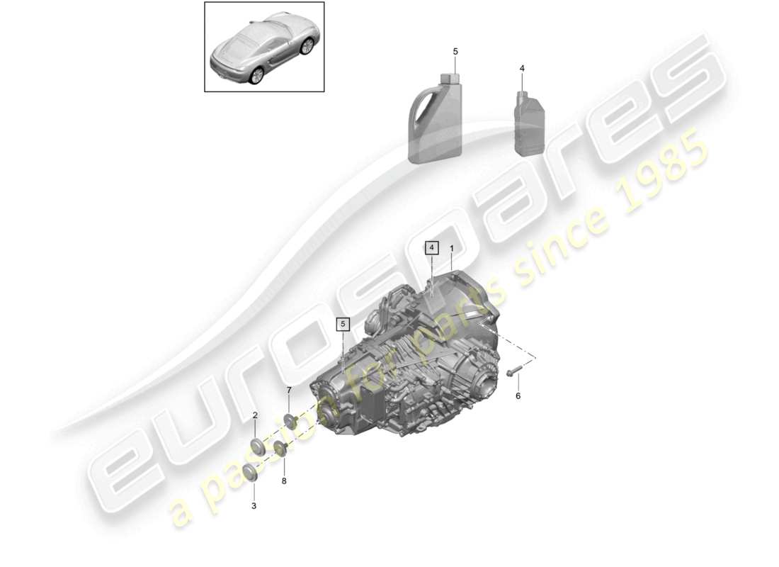 porsche 2014 (981 cayman) - pdk - gearbox part diagram