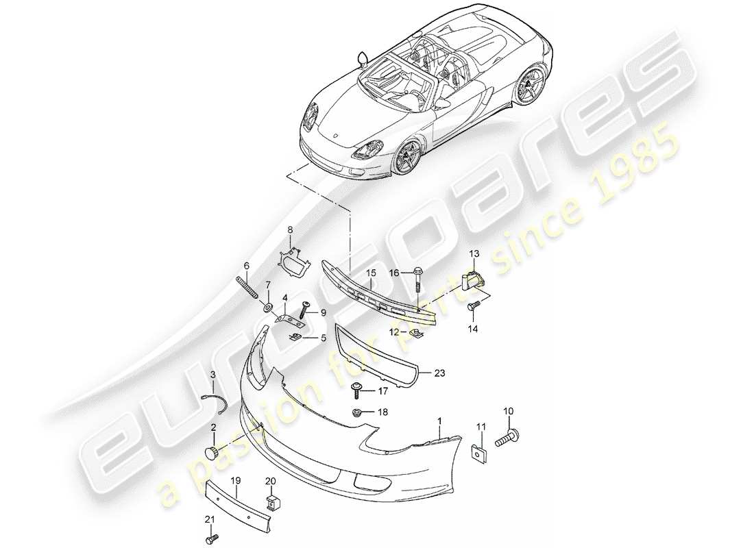 porsche 2004 (carrera gt) bumper parts diagram