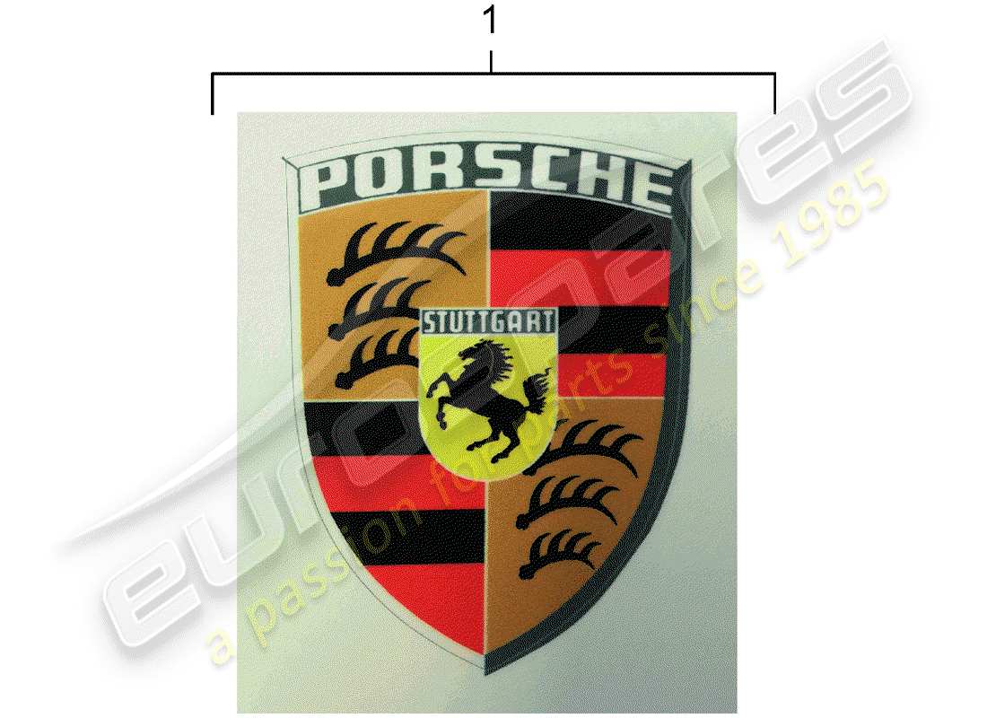 porsche classic accessories (2016) sticker - porsche crest parts diagram
