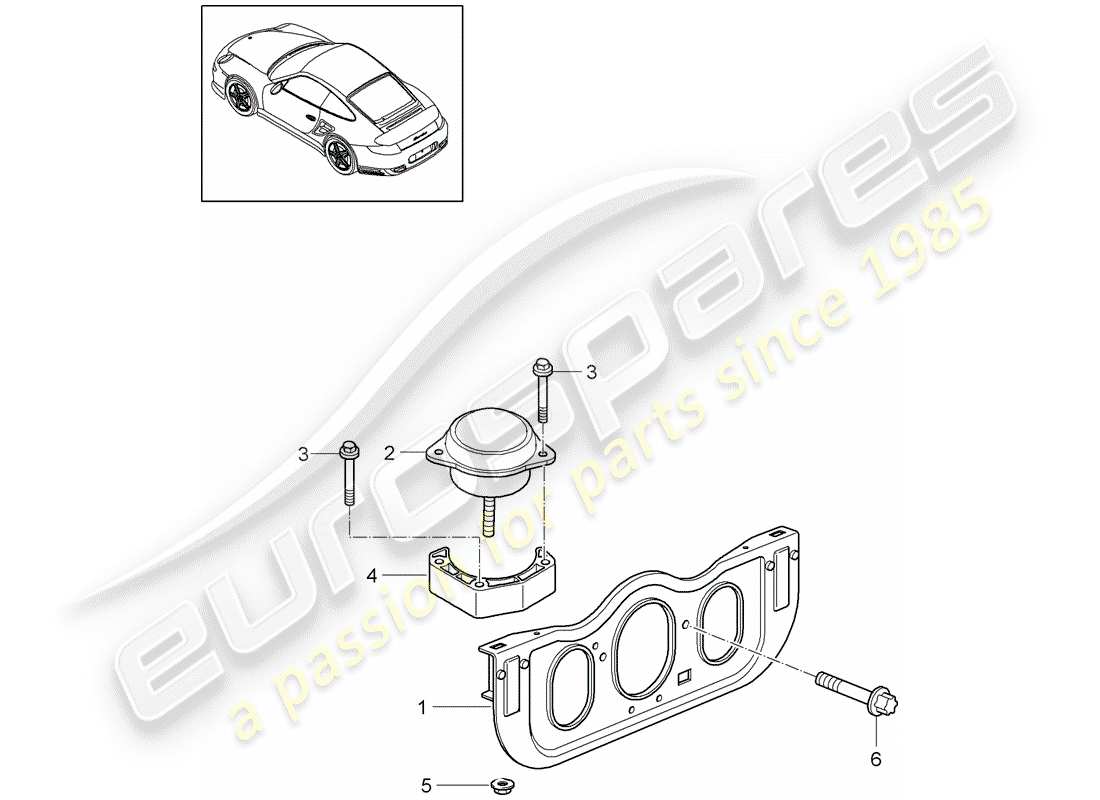 porsche 2013 (997-2 turbo / gt2 rs) engine suspension parts diagram