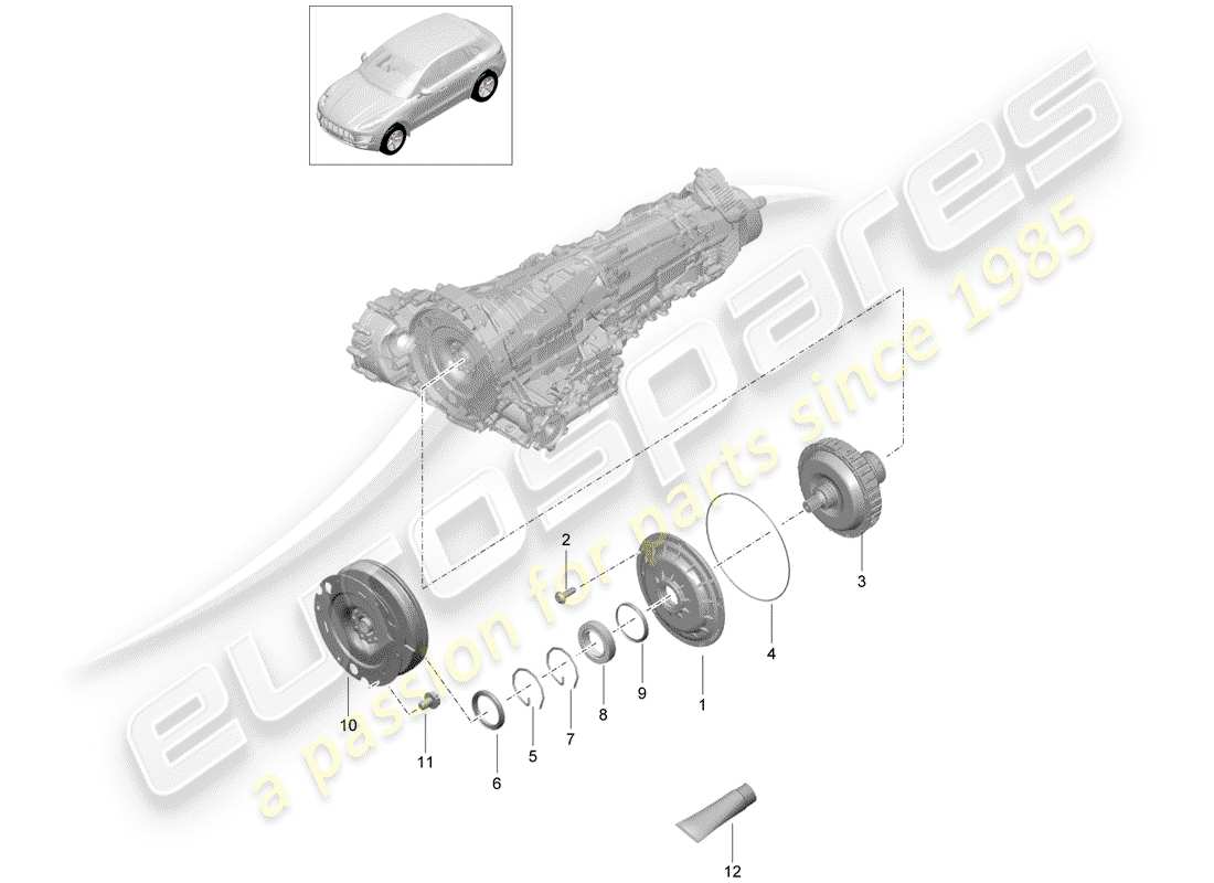 porsche 2014 (macan) coupling flywheel parts diagram