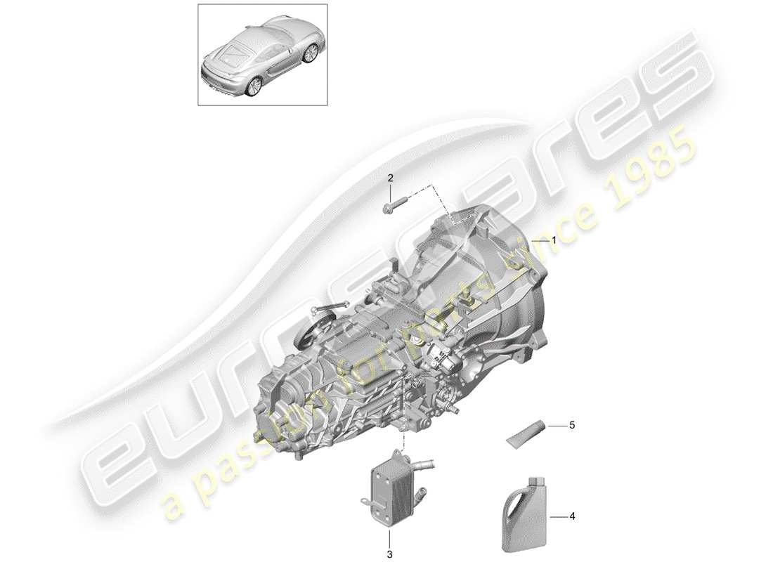 porsche 2016 (981 cayman gt4) manual gearbox part diagram