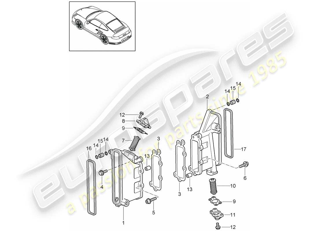 porsche 911 t/gt2rs (2012) chain case parts diagram