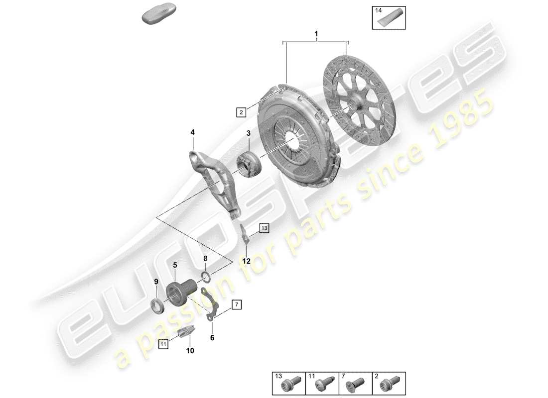 porsche 2019 (718 boxster spyder) coupling part diagram