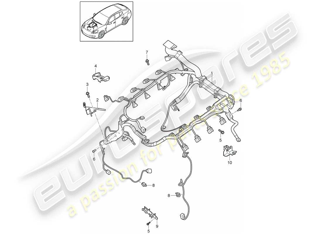 porsche 2014 (panamera 970) wiring looms engine part diagram