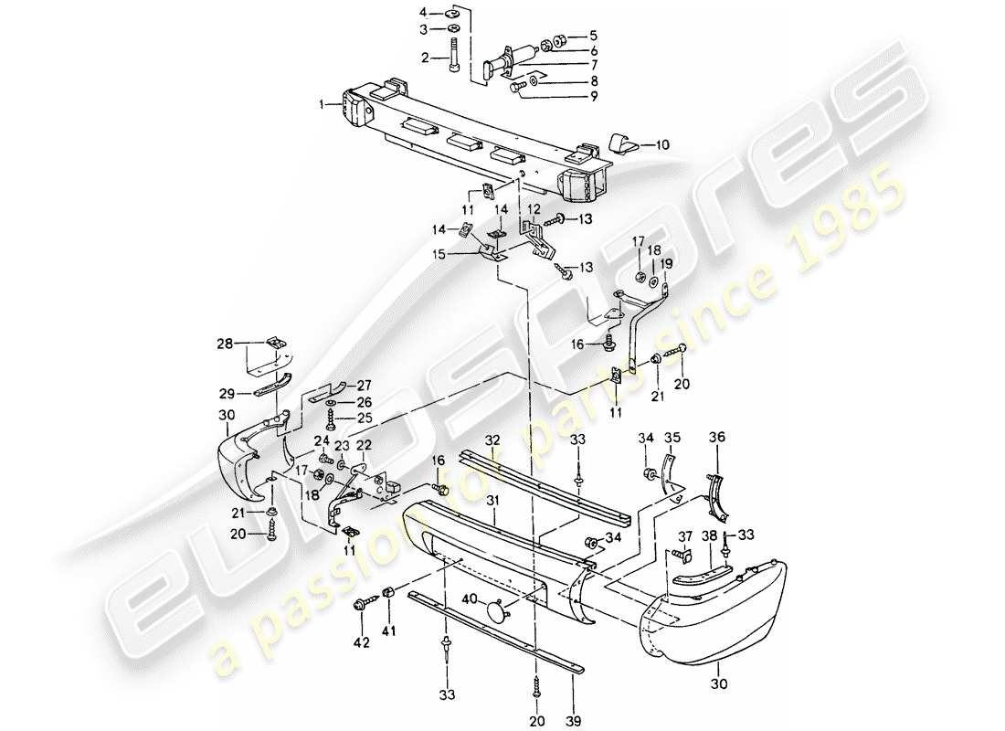 porsche 1989 (964) bumper parts diagram