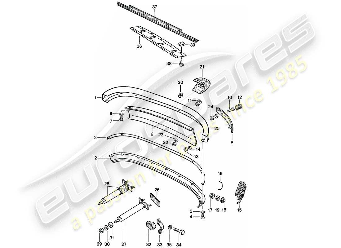 porsche 1984 (911) bumper part diagram