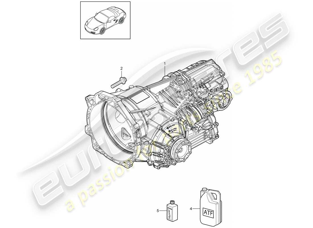 porsche 2012 (987 boxster) - pdk - gearbox parts diagram