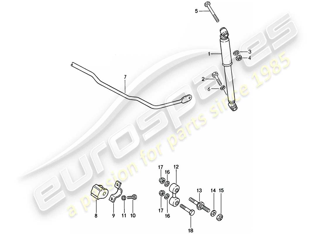 porsche 1988 (944) vibration damper - stabilizer parts diagram