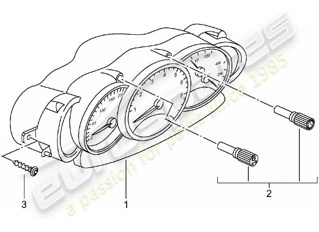 porsche 2000 (986 boxster) combi-instrument (complete) d - mj 2001>> parts diagram