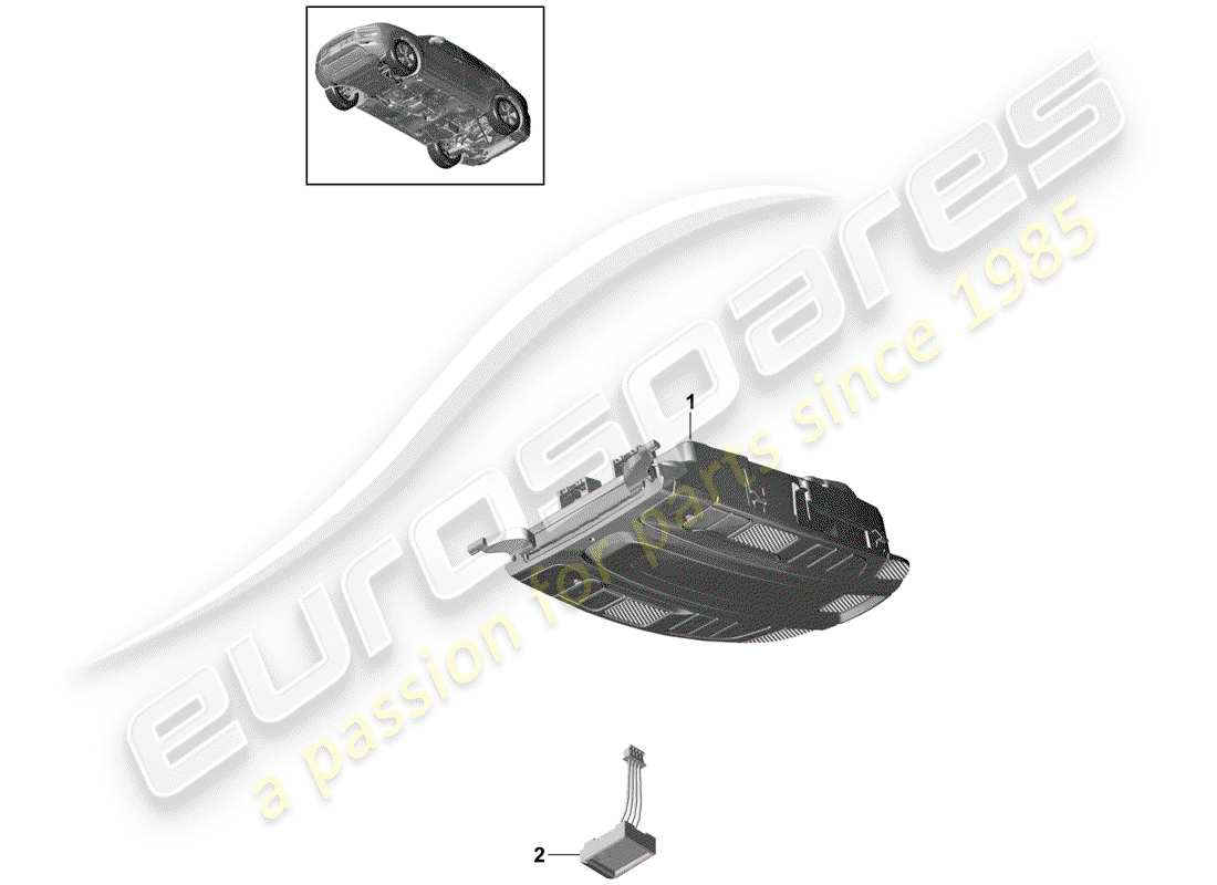 porsche 2020 (cayenne e3 9ya/9yb) roof console front part diagram