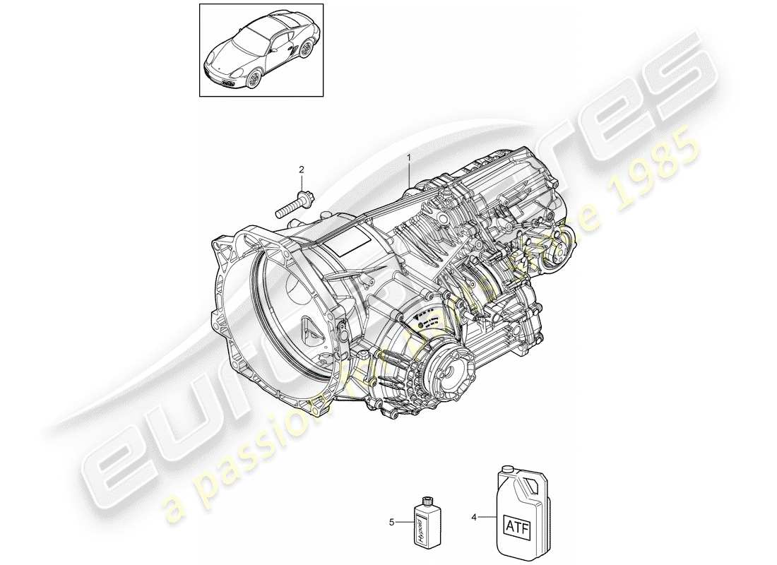 porsche 2011 (987 cayman) - pdk - gearbox part diagram
