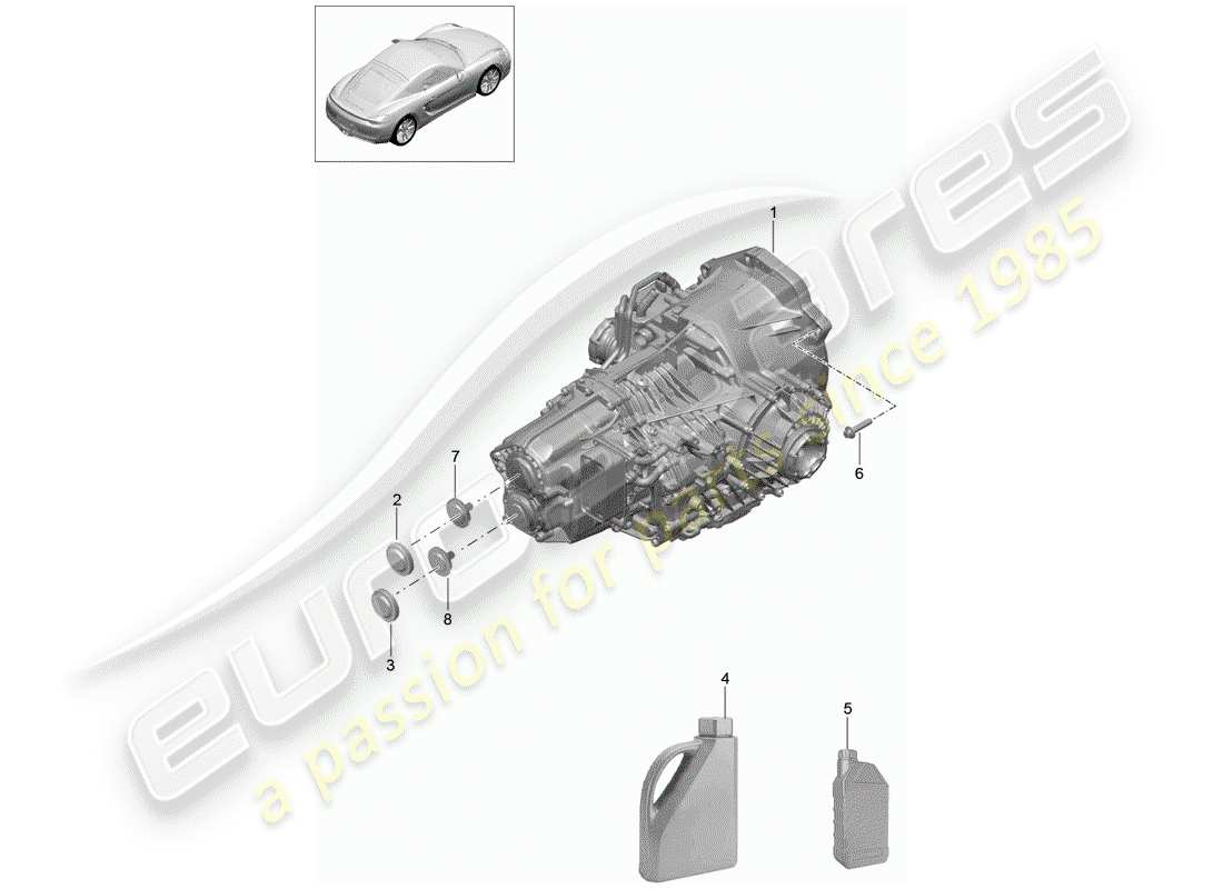 porsche 2016 (981 cayman) - pdk - gearbox part diagram