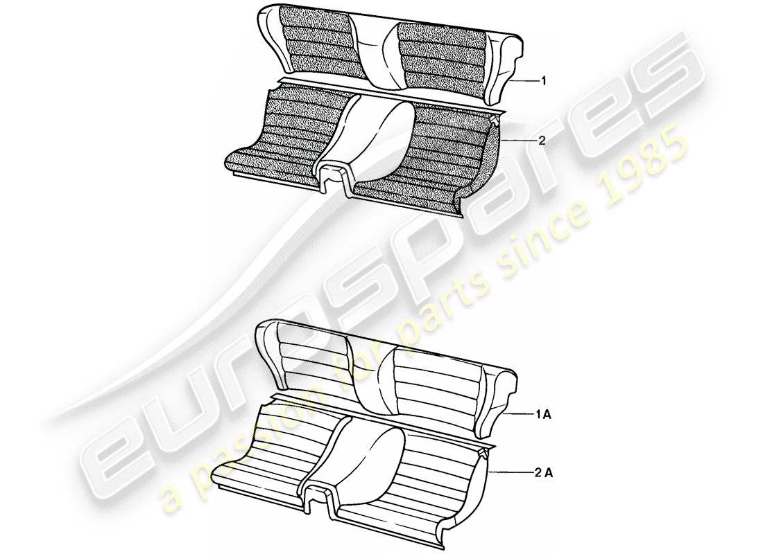 porsche 1977 (924) emergency seat - complete parts diagram