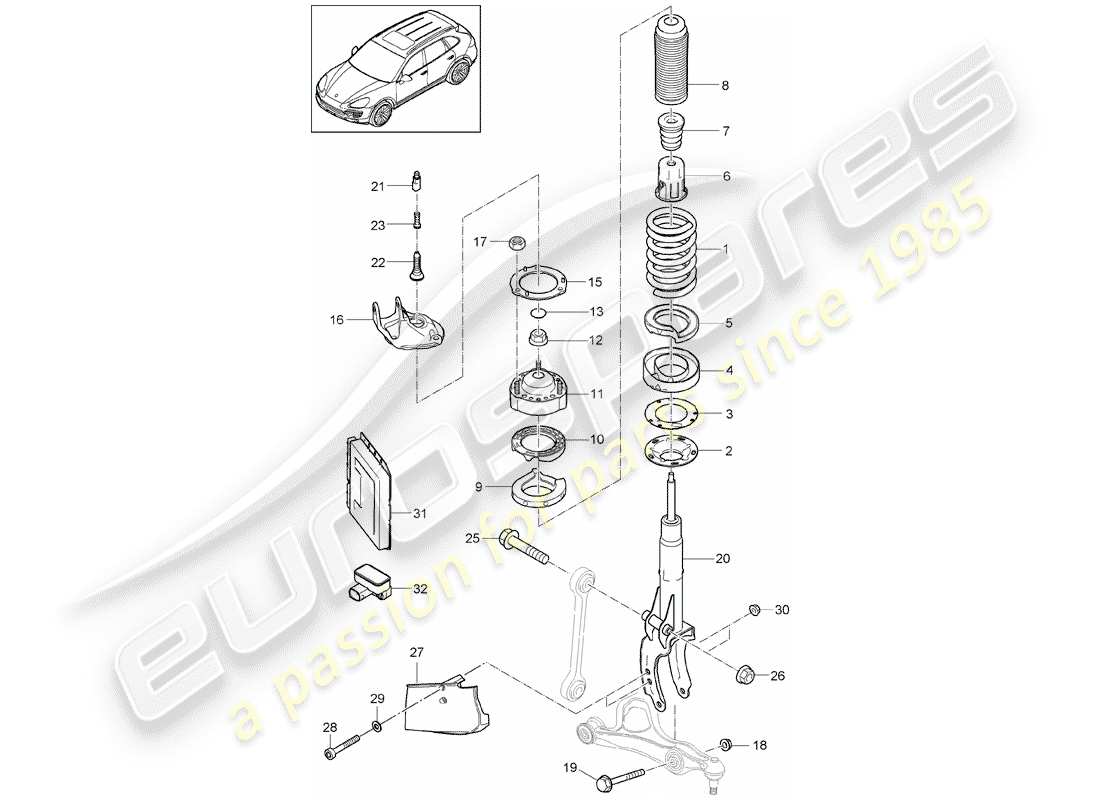 porsche 2015 (cayenne e2 92a) suspension steel shock absorbers d >>- mj 2014 part diagram