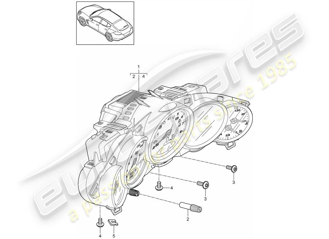 porsche 2016 (panamera 970) combi-instrument exclusive programme parts diagram