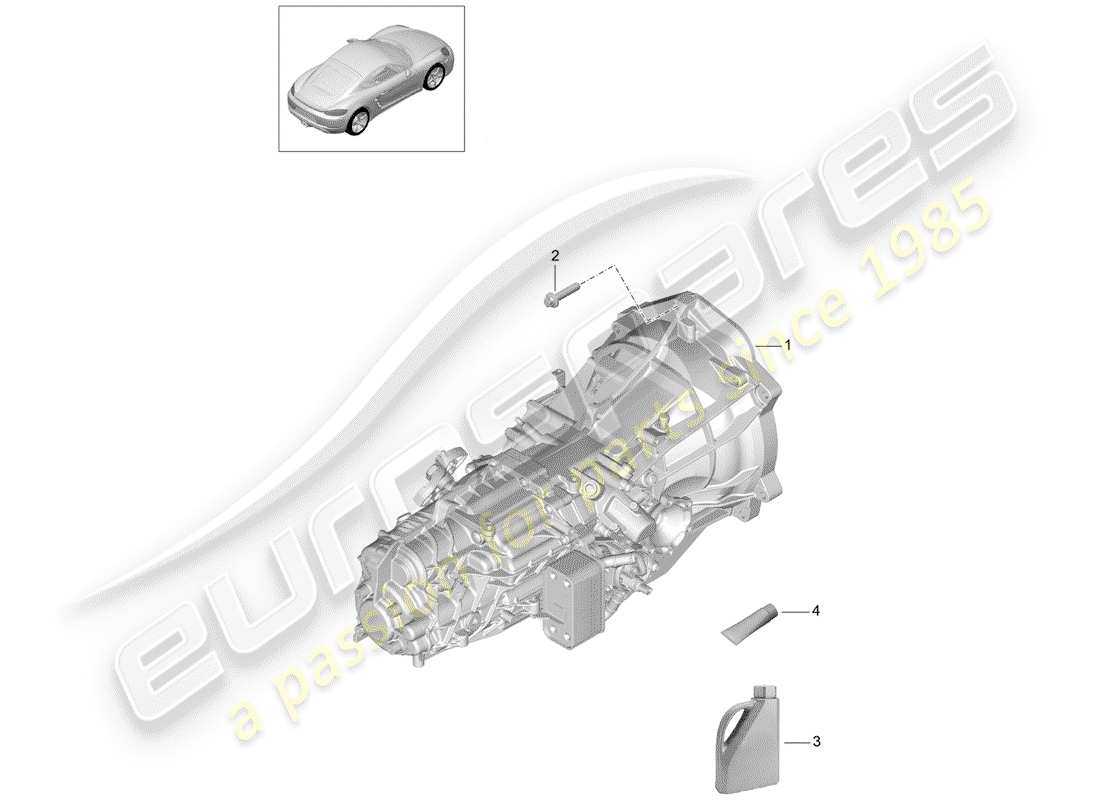 porsche 2017 (718 cayman) manual gearbox part diagram