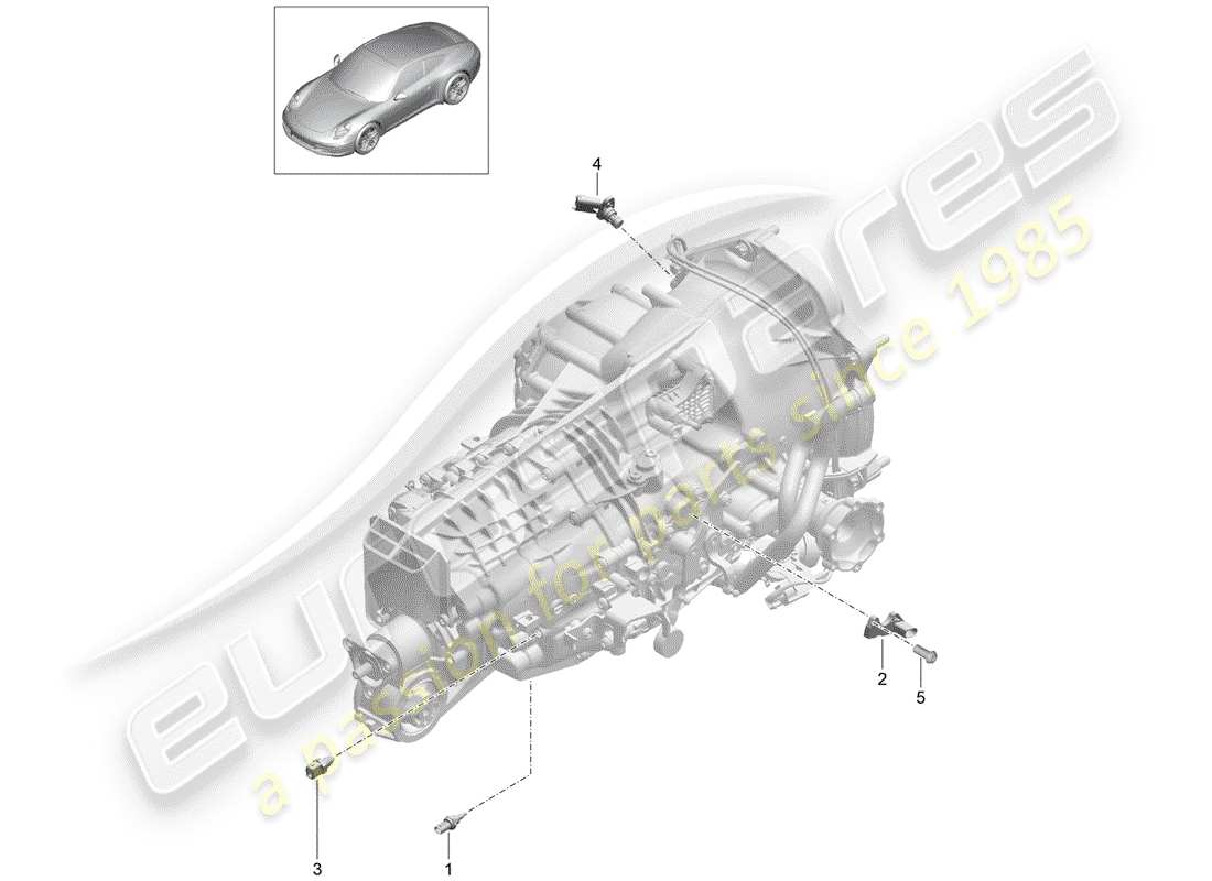 porsche 2016 (991-1) manual gearbox individual parts parts diagram