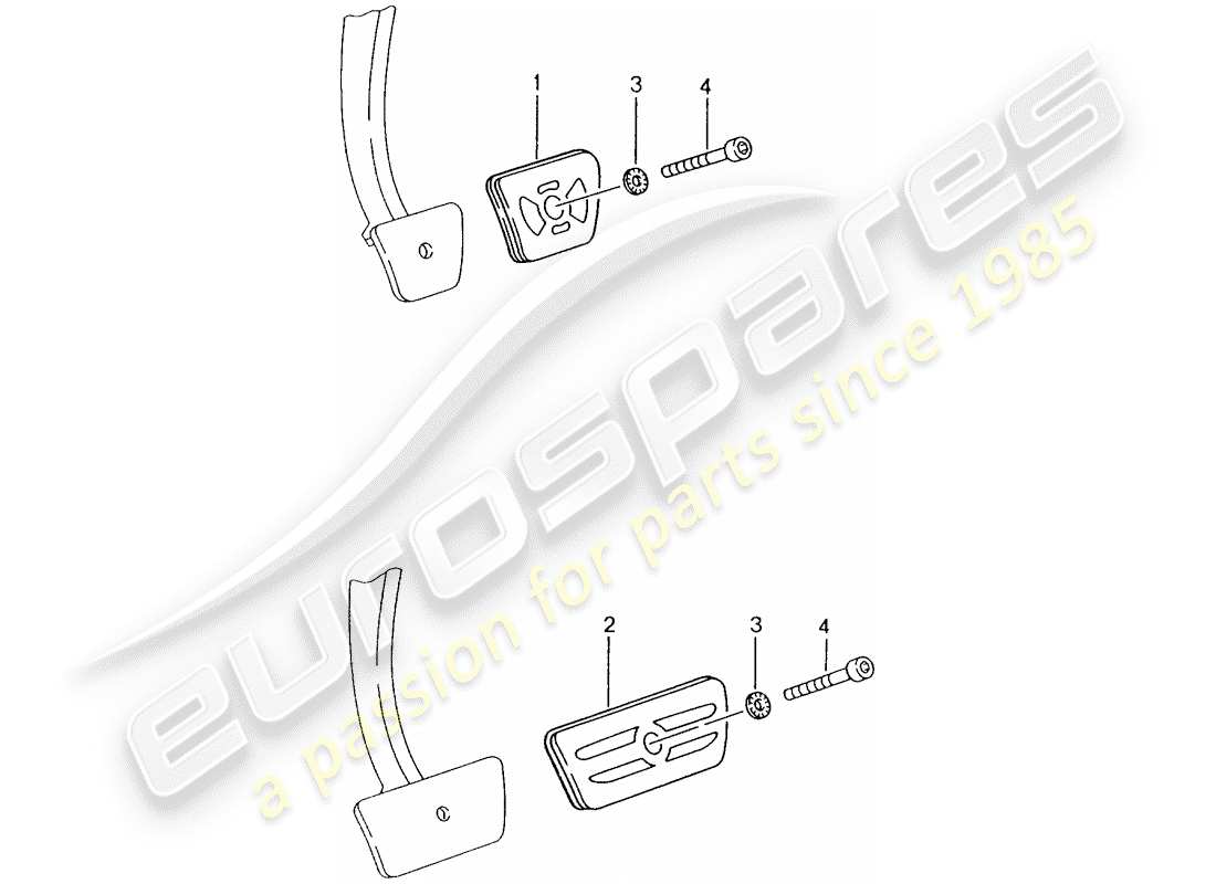 porsche 2000 (tequipment) vertical pedal adjustment parts diagram