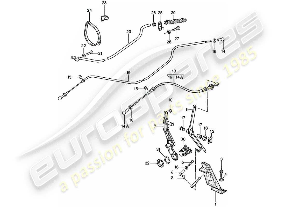 porsche 1982 (928) throttle control parts diagram