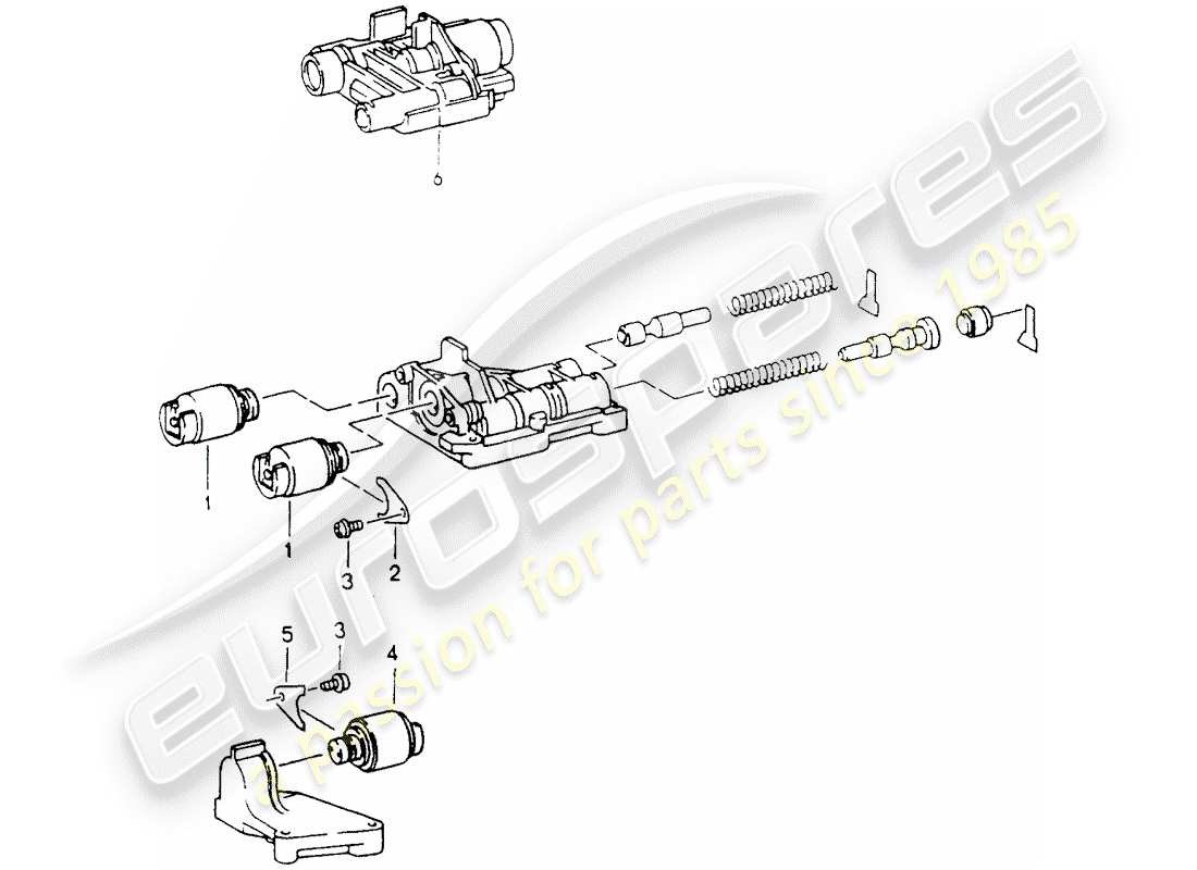 porsche 1989 (964) tiptronic - solenoid valve parts diagram