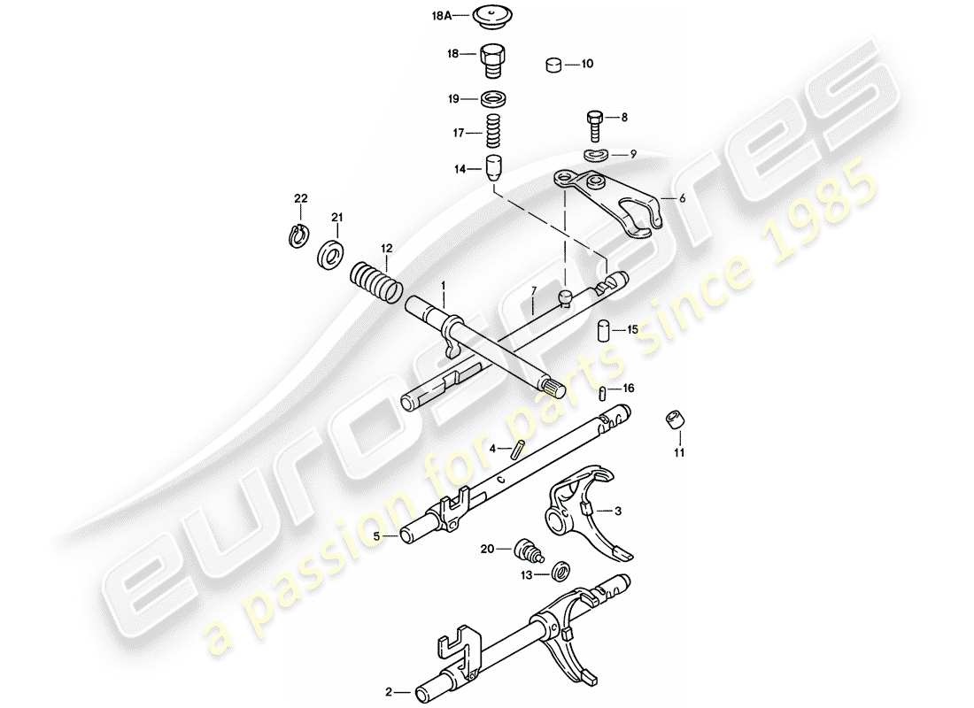 porsche 1976 (924) transmission control - 4-speed parts diagram