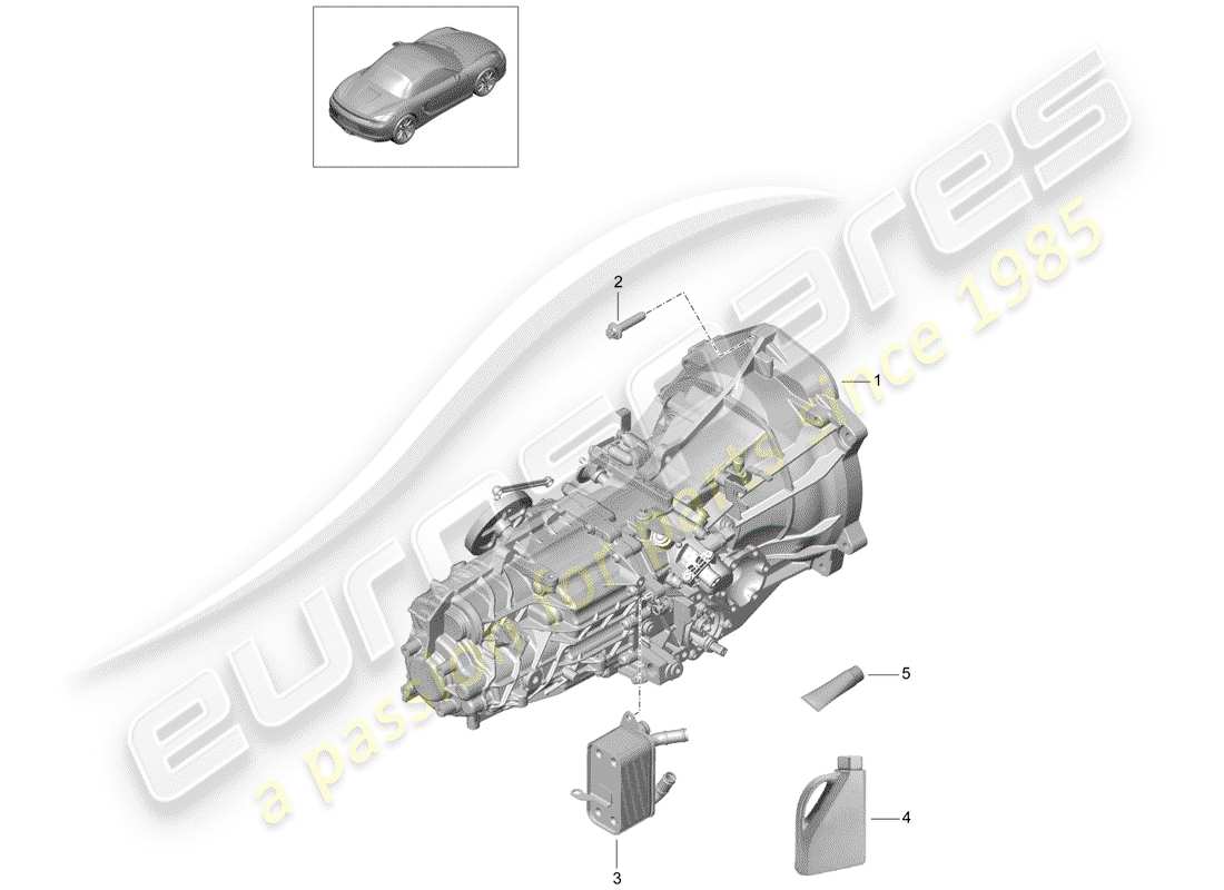 porsche 2013 (981 boxster) manual gearbox parts diagram