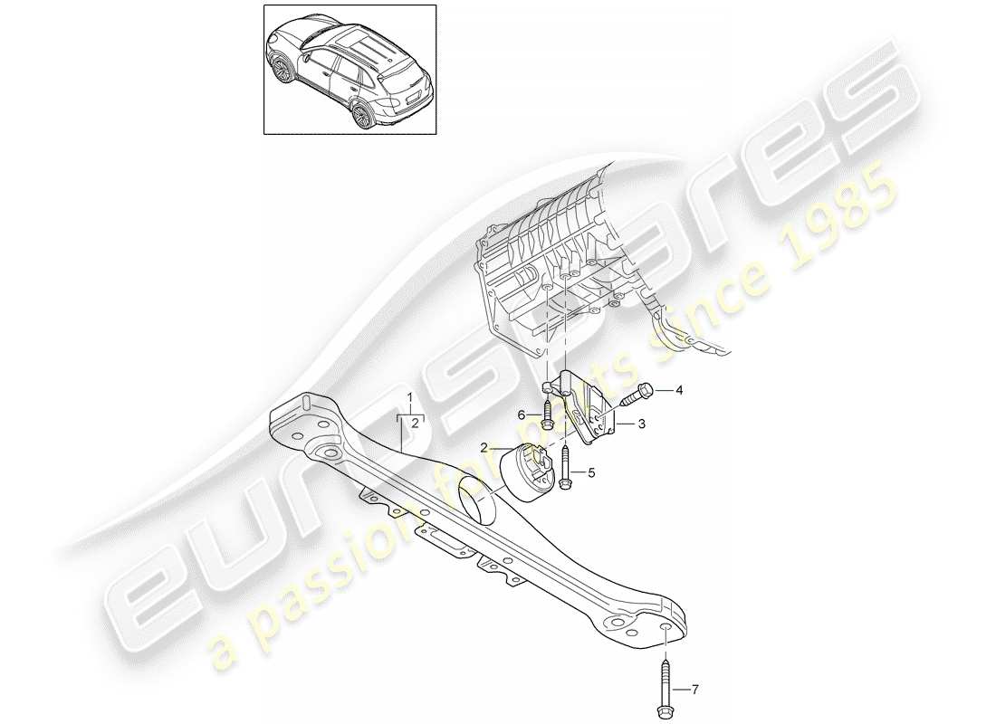 porsche 2013 (cayenne e2 92a) transfer box transmission carrier console part diagram