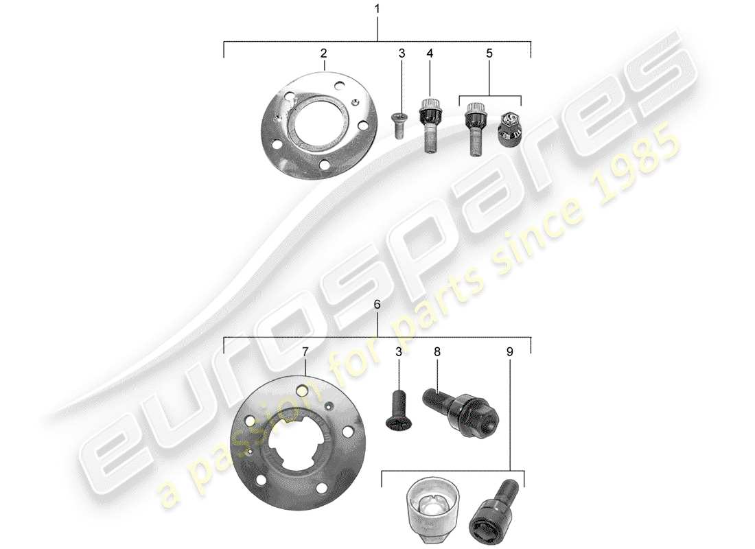 porsche 2014 (tequipment panamera) spacer washer parts diagram