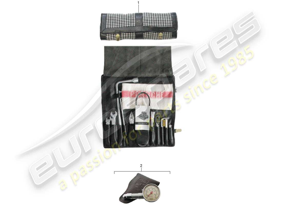 porsche classic accessories (2012) tool kit bag parts diagram