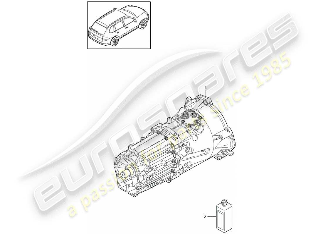 porsche cayenne e2 (2017) replacement transmission parts diagram