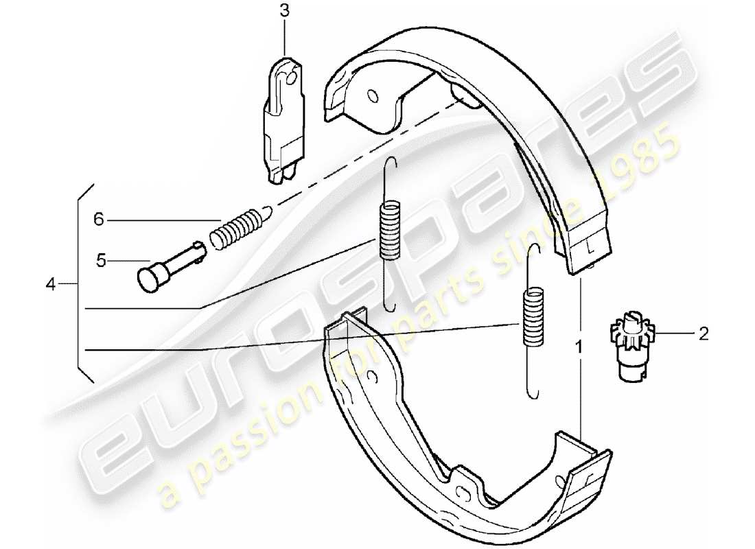 porsche 2003 (cayenne e1 9pa) foot operated parking brake parts diagram