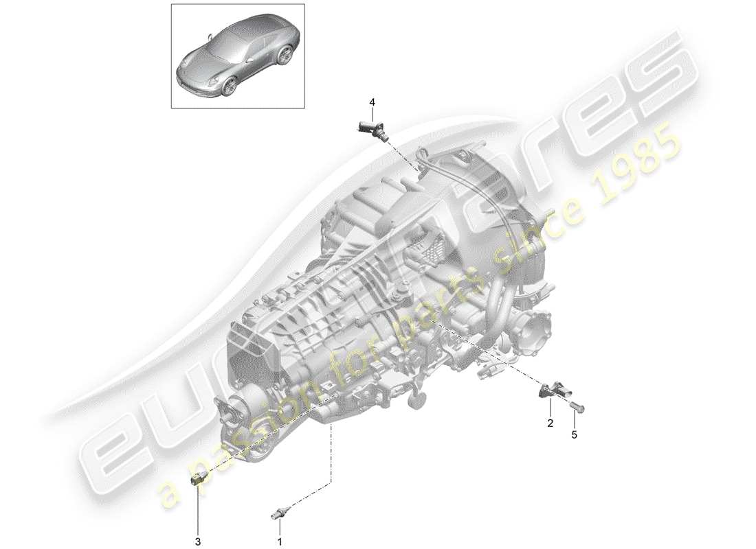 porsche 991 (2013) manual gearbox parts diagram