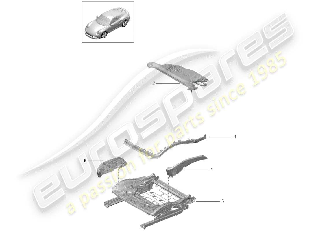 porsche 2014 (991-1 turbo) seat padding frame sports seat plus repair set part diagram