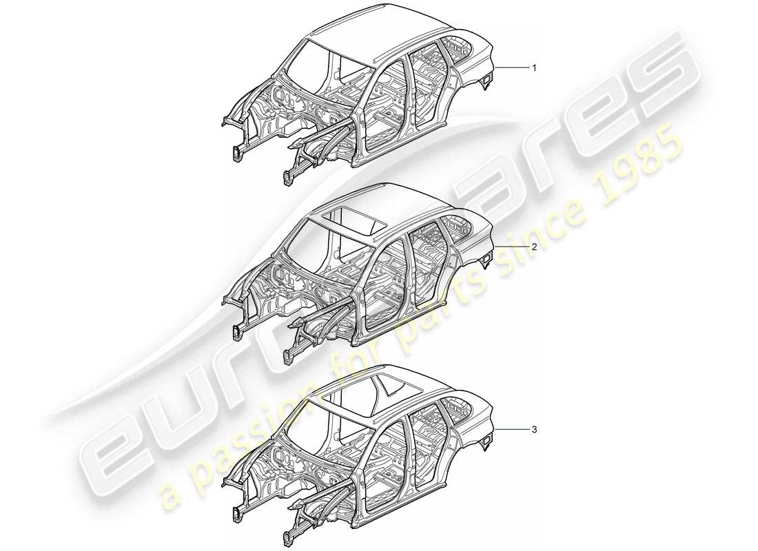 porsche 2015 (cayenne e2 92a) car body part diagram