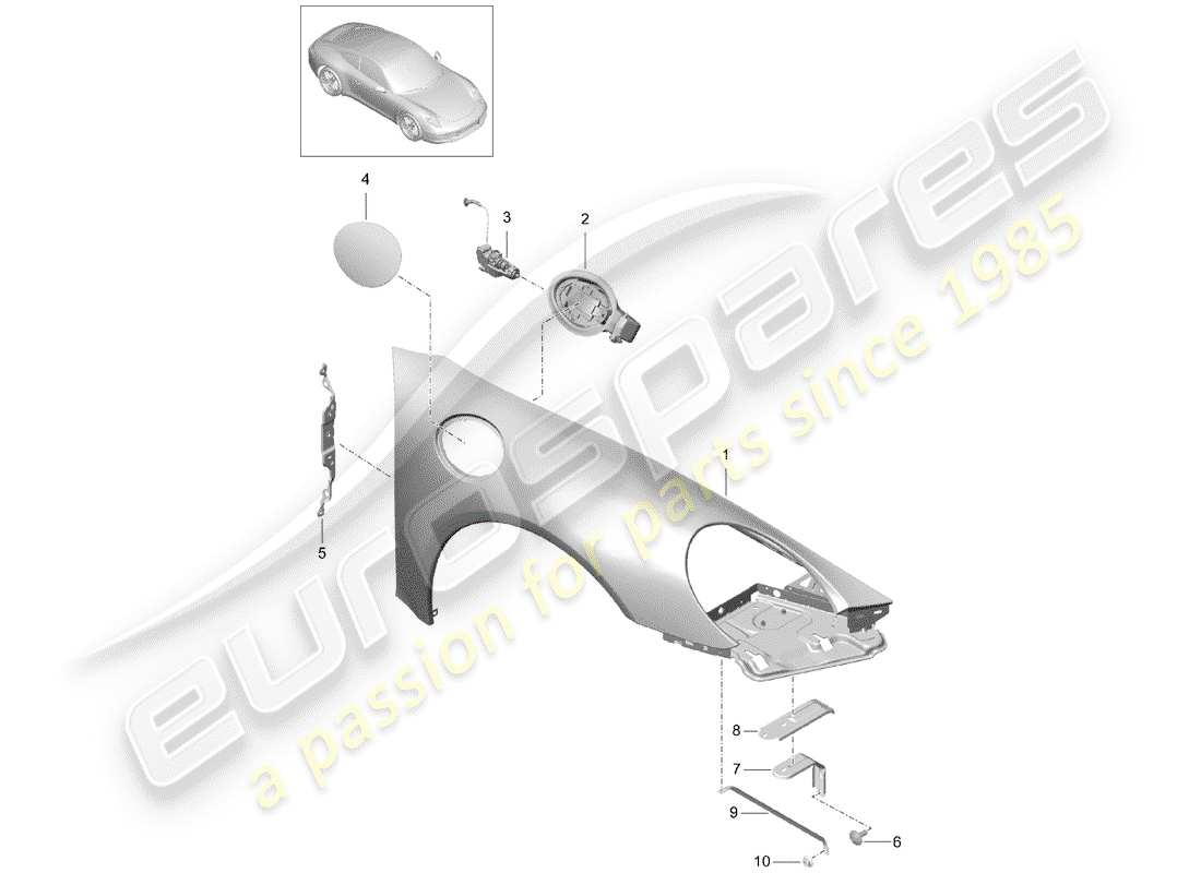 porsche 2014 (991-1) wing parts diagram