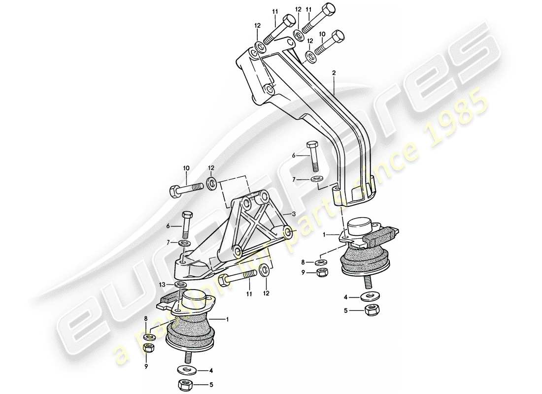 porsche 1987 (924s) engine suspension part diagram