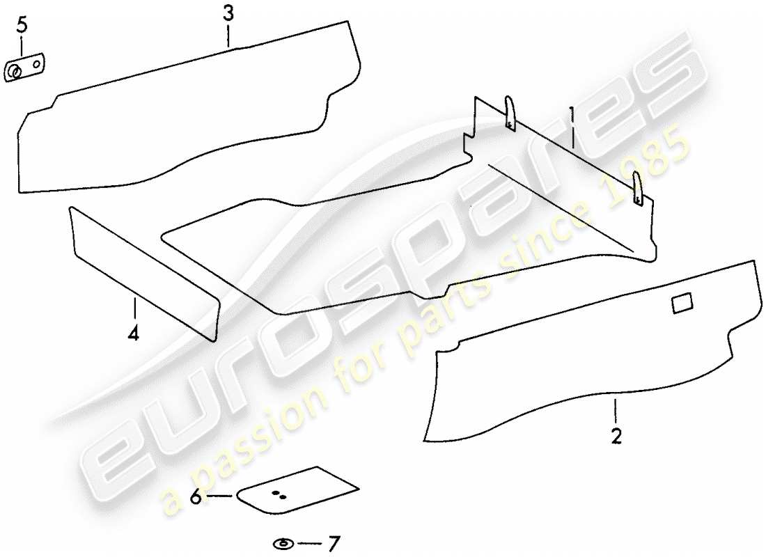 porsche 1965 (911/912) interior equipment part diagram
