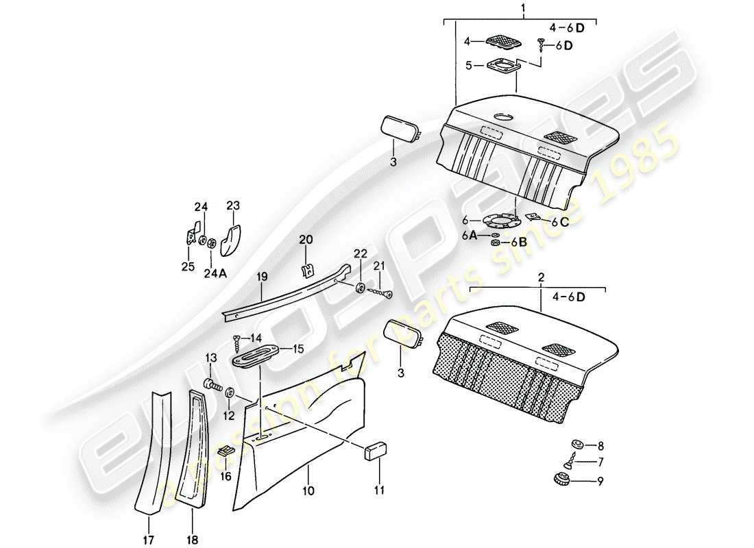 porsche 1988 (911) interior equipment part diagram