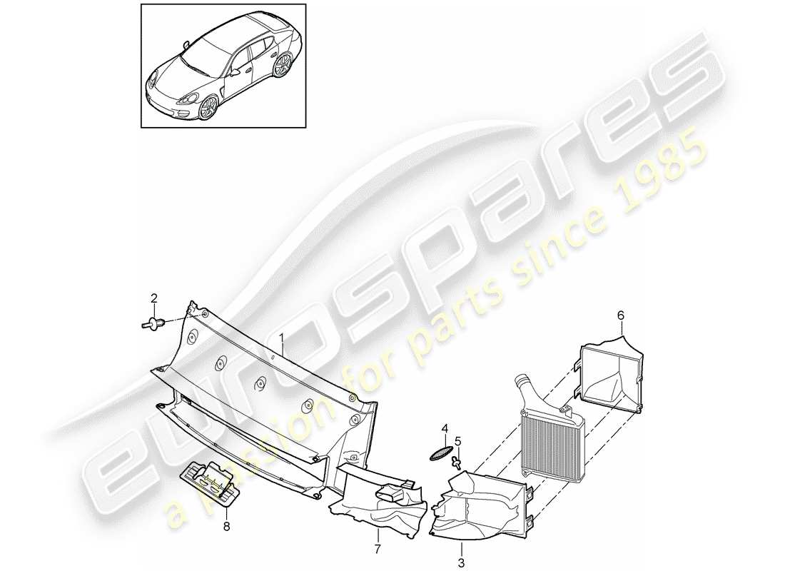 porsche 2014 (panamera 970) air guide coolant cooling system d >>- mj 2013 part diagram