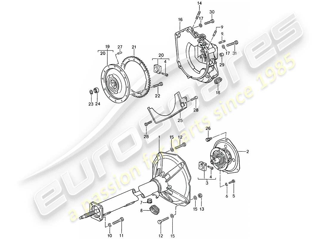 porsche 1994 (968) tiptronic - central tube part diagram