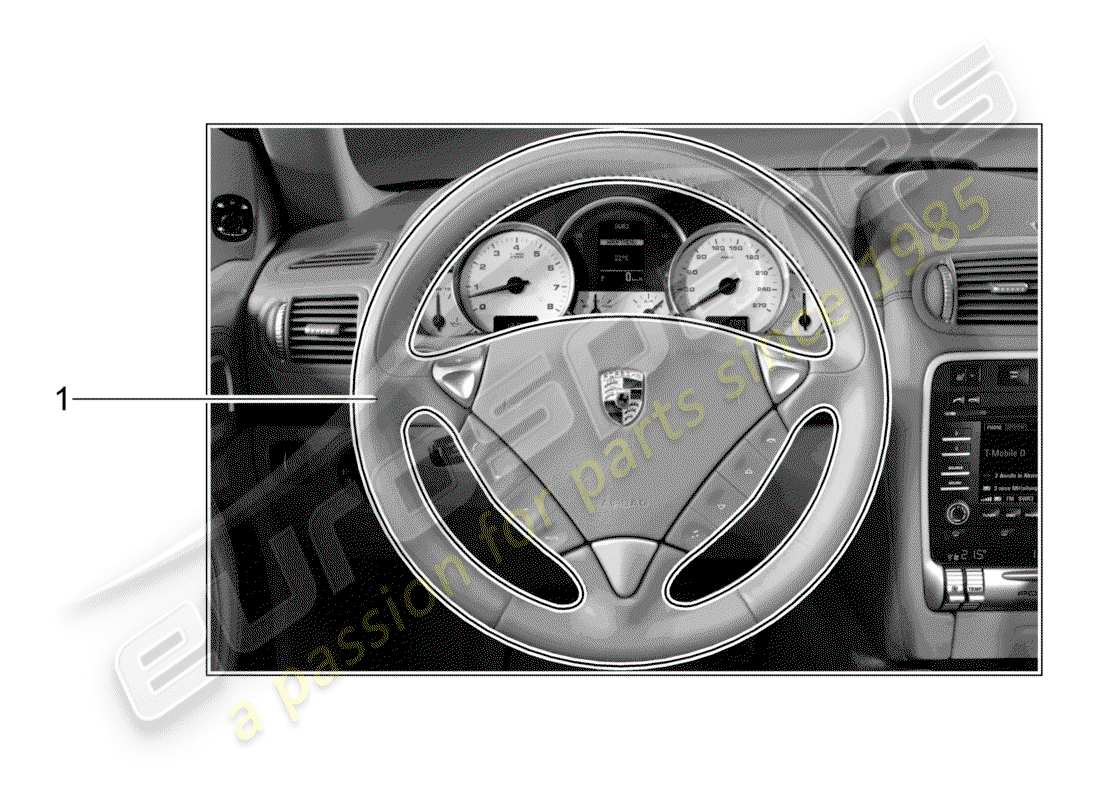 porsche 2007 (tequipment cayenne) steering wheel parts diagram