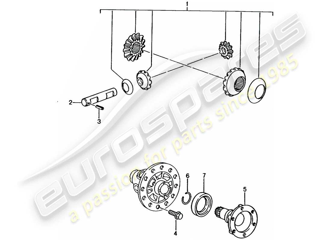 porsche 2004 (996) differential part diagram