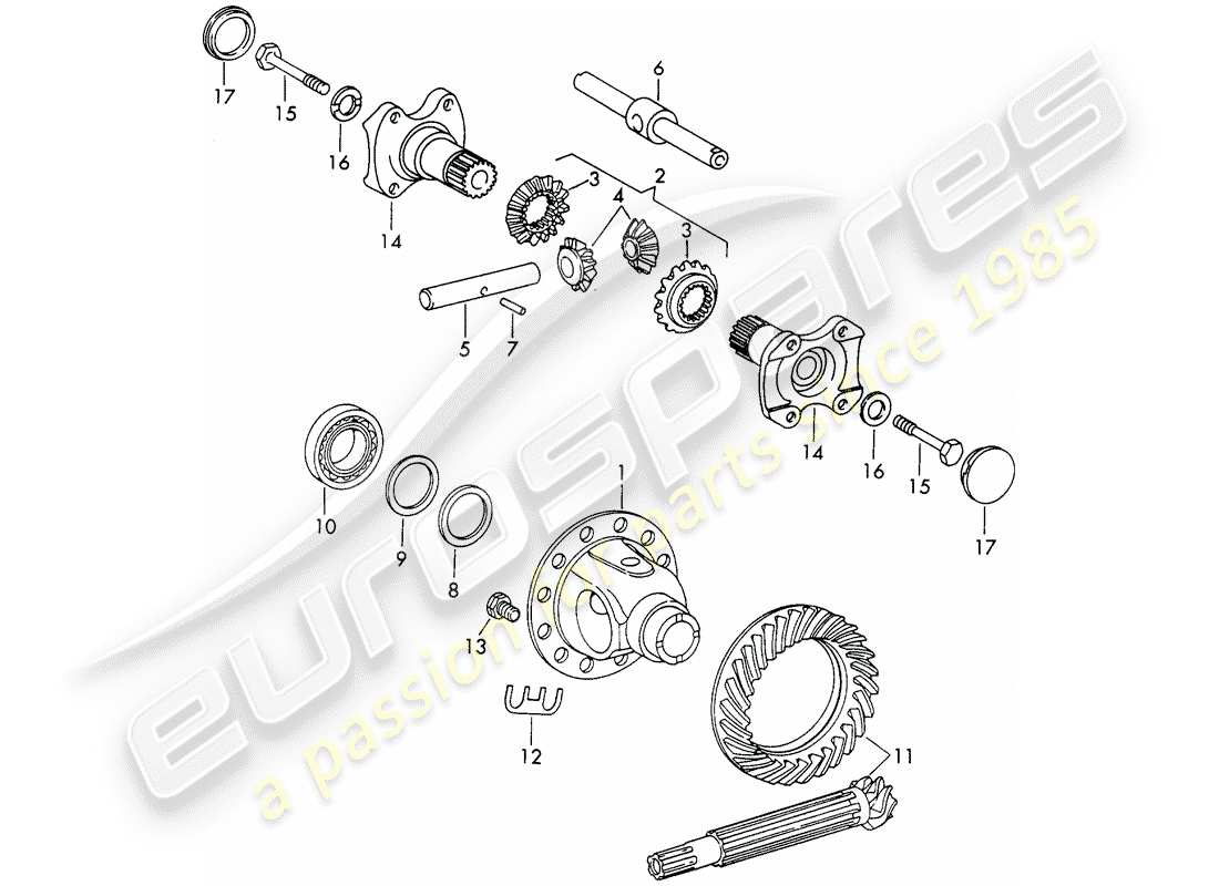 porsche 1969 (911/912) differential - - d >> - mj 1967 part diagram