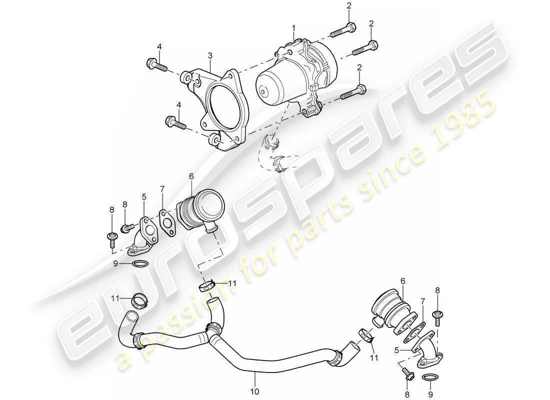 porsche 997 gt3 (2009) air injection parts diagram