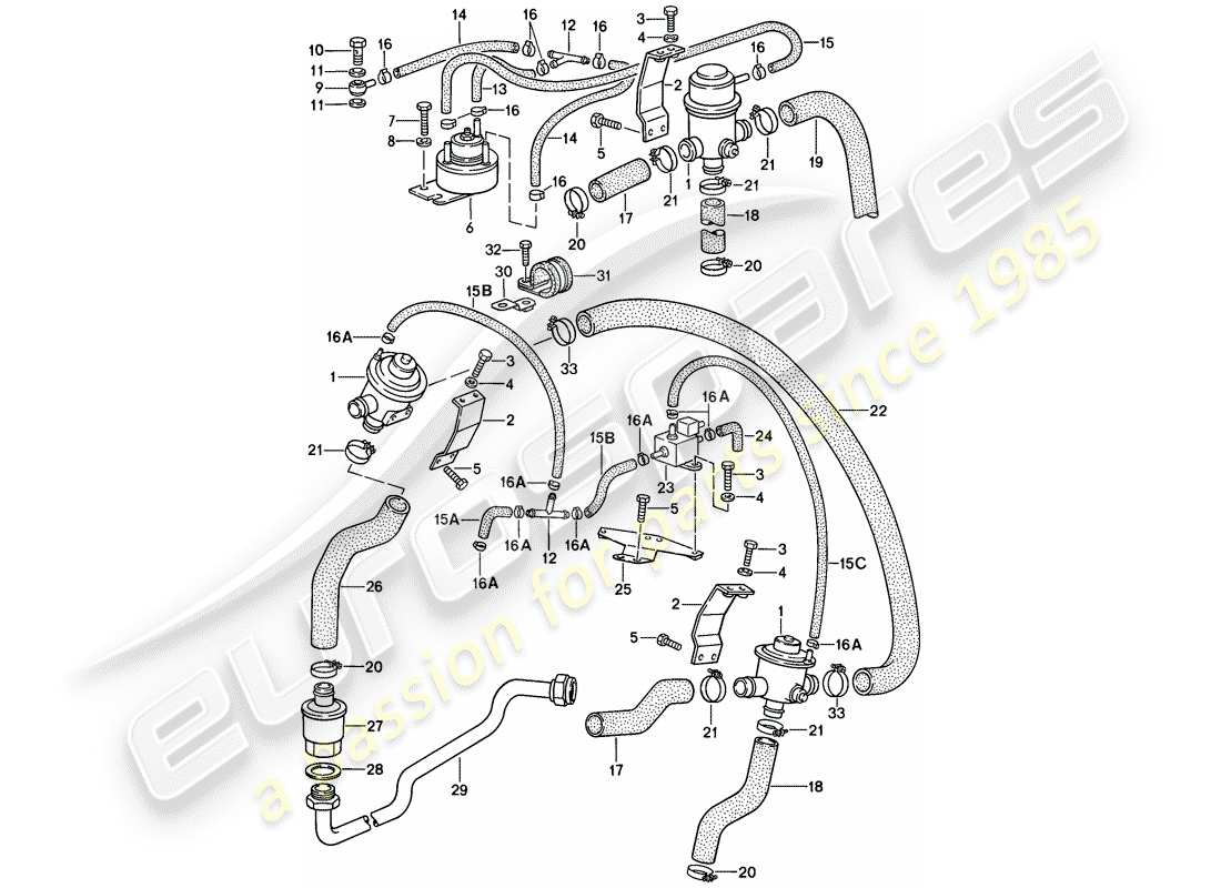 porsche 1987 (911) air injection part diagram