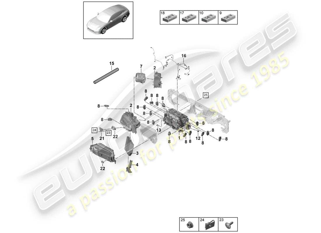porsche 2019 (panamera 971-1) air conditioning part diagram